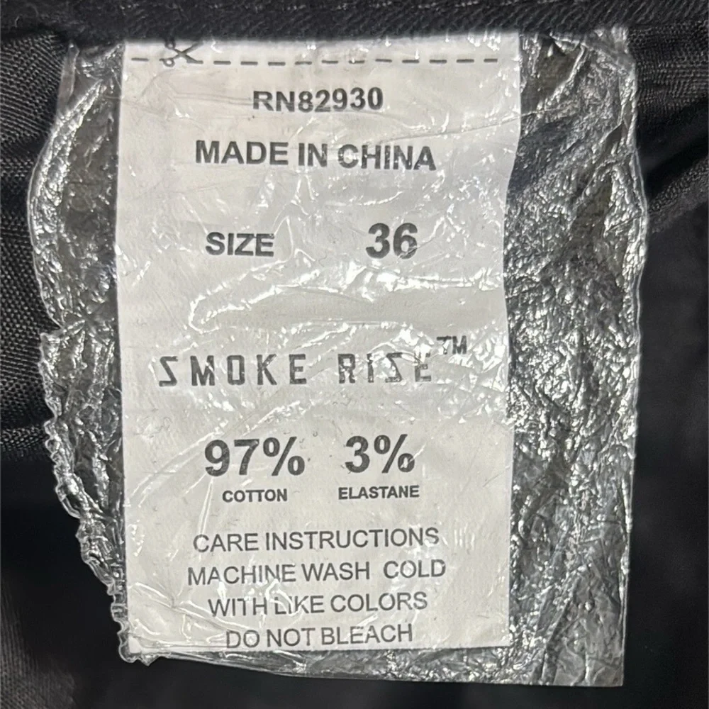 Smoke Rise Black Cargo Shorts Raw Hem Utility Streetwear NWT Size 36